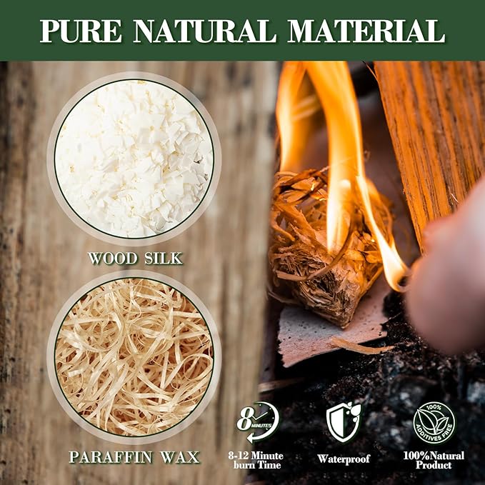 36PCS Fire Starter-Natural Fire Starters for Campfires, BBQ, Fireplaces, Barbecues, Chimneys, Fire Starters for Pizza Ovens, Fireplaces, Grills and Other Scenarios, Charcoal Starters