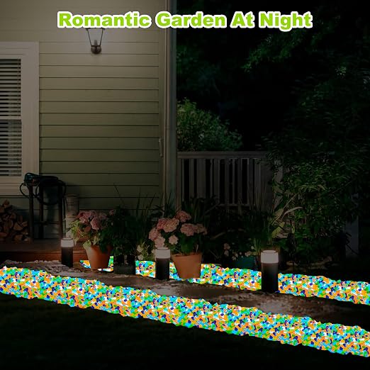 2000pcs 5-8mm Colorful Glow Stones for Outdoors Bulk Outdoor Garden Glow Pebbles Aquarium Luminous Stone for Walkways Driveway Yard Plant Pots