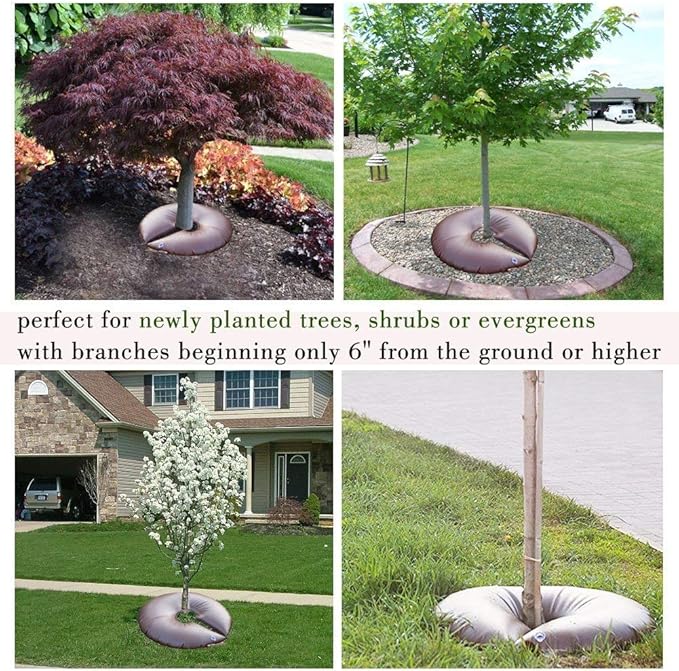 All New Extra Large 20 Gallon Tree Watering Ring/Bag(4 Packs), Tree Deep Root&Slow Release& Drip Irrigation Watering System, Low-Profile Great for Multi-Trunk Newly Planted Small Trees and Shrubs