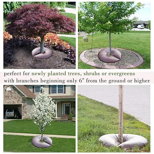 4 PACK-15 Gallon Tree Watering Bag/Ring, Water Saving Tree Bags for Watering, Deep Root Tree Watering Bag Slow Release, Low-Profile Great for Multi-Trunk Newly Planted Small Trees and Shrubs