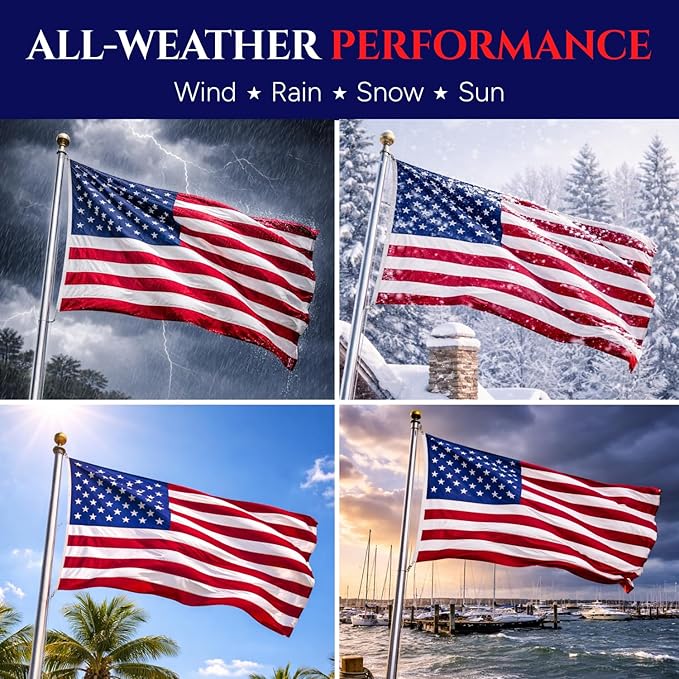 Premium American Flags for Outside 3x5 – Heavy Duty Nylon, Embroidered Stars & Sewn Stripes