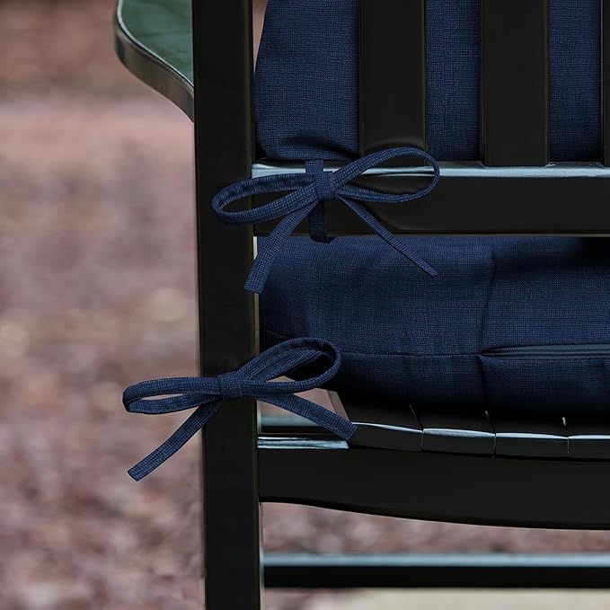 Arden Plush Indoor/Outdoor Rocking Chair Cushion Set, 18 x 20, Water Repellent, Fade Resistant, Tufted Cushion for Rocking Chairs Sapphire Blue Leala