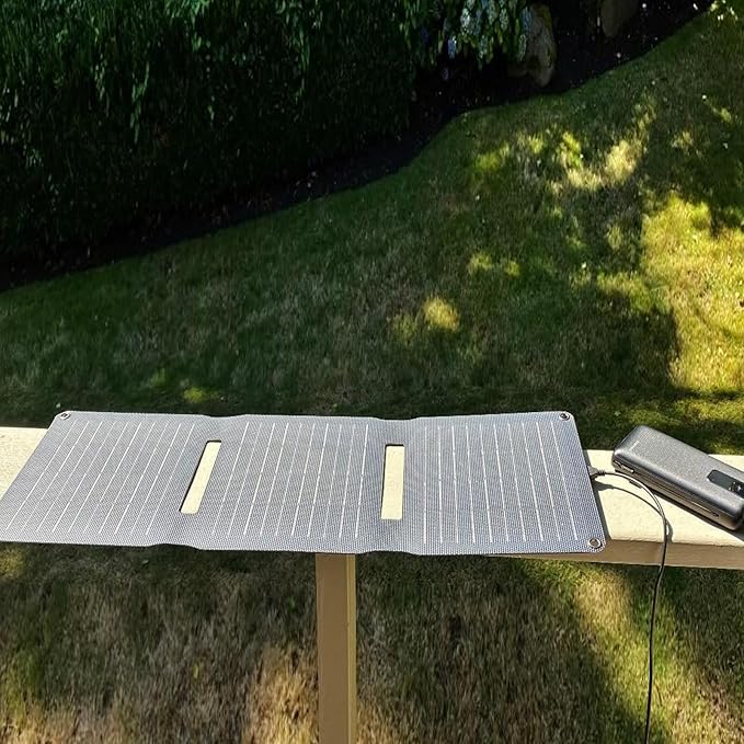 [Upgraded] FlexSolar 20W Portable Solar Panel, High Efficiency ETFE Foldable Panels with 5V USB A/USB C Ports, IP67 Waterproof Power Emergency Solar Charger for Phone Power Bank Camping Backpacking