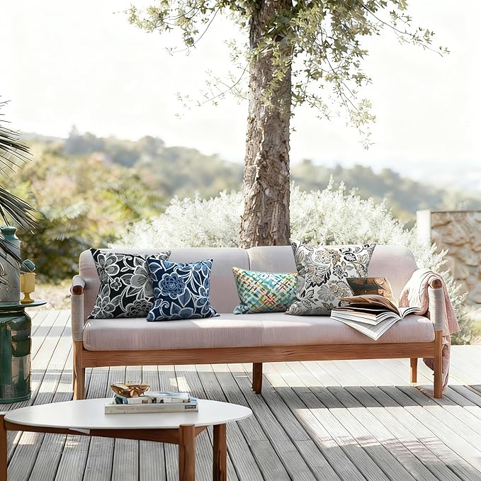 LVTXIII Outdoor Pillow Covers 20x20 Inch, 2 Pack Large Square Throw Pillow Cases, Fade-Resistant Cushion Covers for Patio Furniture Sofa, Garden Porch, Dailey Tan