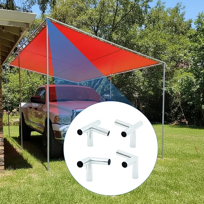 Frienda 6-Leg Lean-to Canopy Fittings for Under 1-3/8" EMT, 6 Pcs Lean to Carport Frame Connectors Kit DIY Project for Slant Roof Carport, Shed, Gazebo, Greenhouse, Shelter Deck, Pipes Not Included