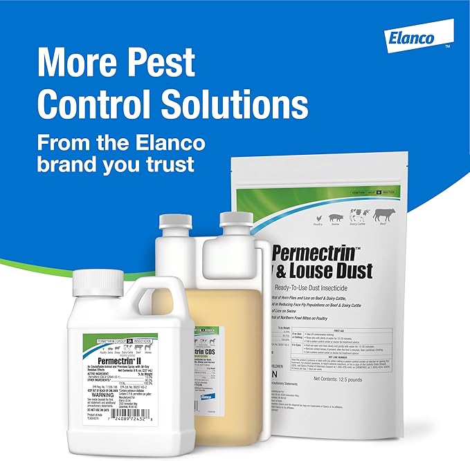 Permectrin II Insecticide for Farm Animals | Insect Killer | 30-Day Residual Effects 8 fl. oz. Bottle