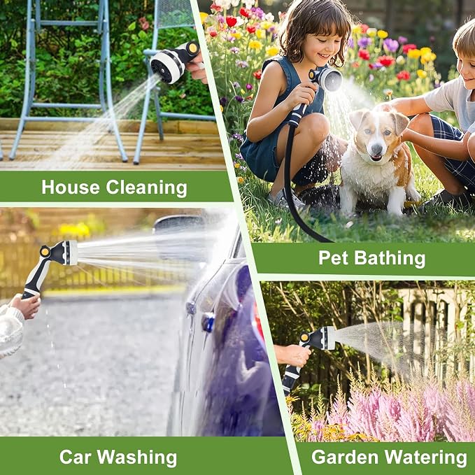 Retractable Garden Hose Reel, 1/2” x 60 ft Portable Hose Reel with 10 Patterns Spray Nozzle, Heavy Duty, Leakproof, Durable & Compact Design for Garden Watering, Car Washing, Pet