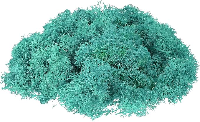 uxcell Preserved Reindeer Moss, 17.6oz Fake Moss for Crafts Artificial Dried Moss for Decoration Terrariums Potted Plants, Blue