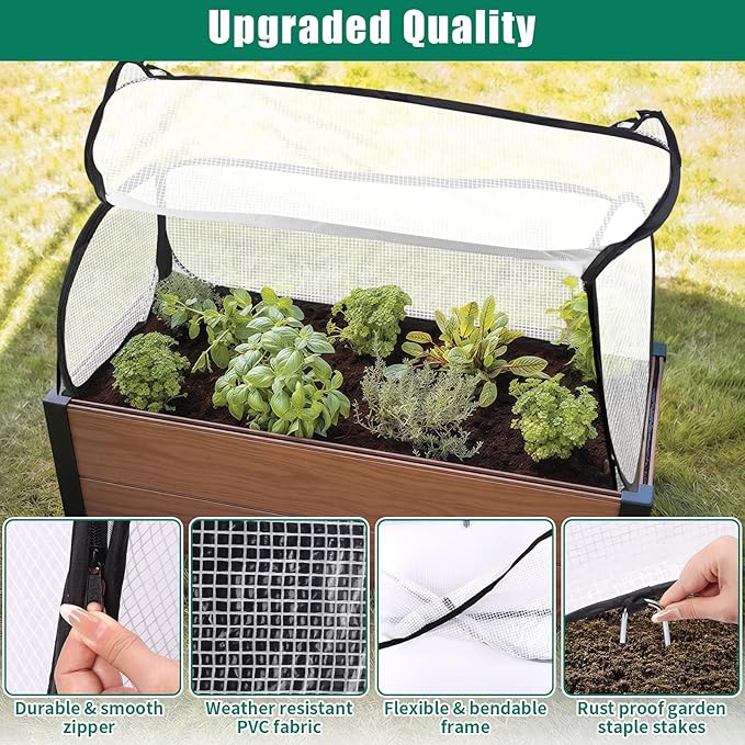 ANGAR 2PACK Garden Covers for Raised Beds, 45" X 22" X 16" Garden Row Plants Cover Accelerator, Freeze Protection Greenhouse Cover for Raised Garden Beds Protecting Seedlings Fruits Vegetable Rows