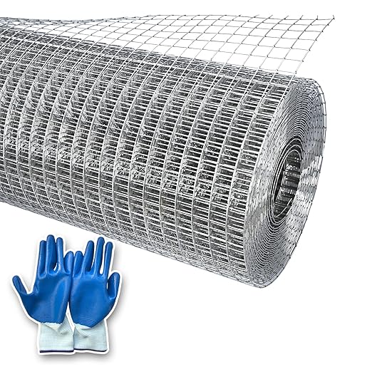 304 Stainless Steel Hardware Cloth Wire Mesh Roll, 1/4 inch 23 Gauge Welded Fence for Garden Protection, Chicken Coop, Squirrel Barrier, Animal Enclosure, DIY Projects (40in×98ft)