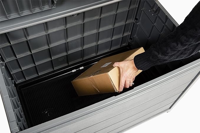 BenchSentry by Genie Package Delivery Box for Outside - Protects Packages from Theft and Weather Damage - Tan