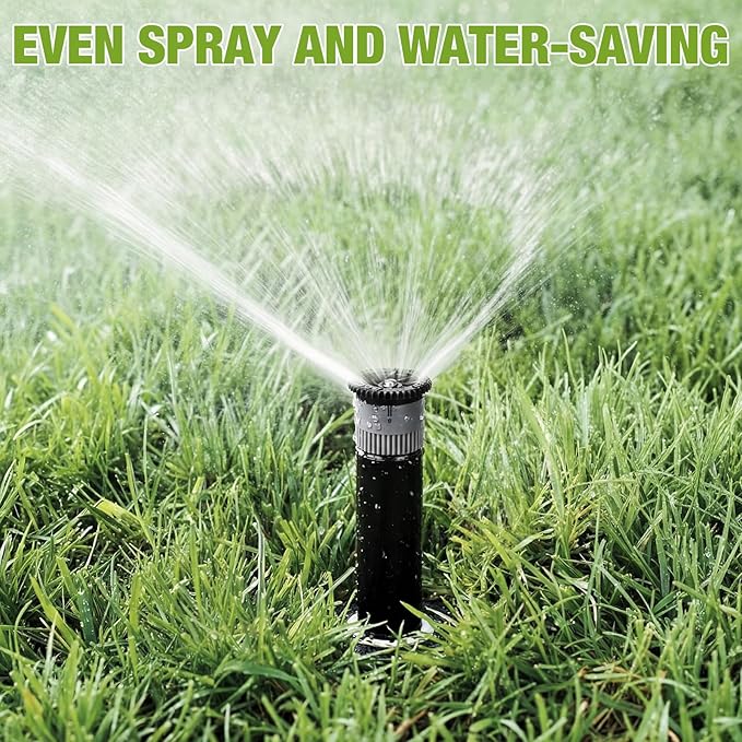 5 Pack Compatible with 1800 Series Pop up Sprinkler Heads 4 Inch Underground Spray Head, 0-360° Adjustable, Spray Radius 9-20 ft Irrigation Sprinkler for Lawn, Yard, Planter Bed, Garden