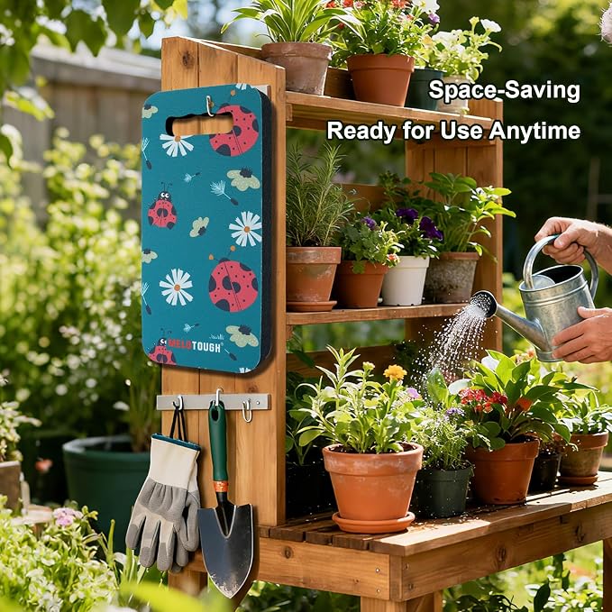 MELOTOUGH Bucket Caddy Organizer Bucket Tool Organizer for Garden Tools Fit 3.5 to 5 Gallon Bucket, Garden Kneeling Pad, 1" Thick Soft NBR Foam Kneeling Pads for Gardening, Cleaning, Work