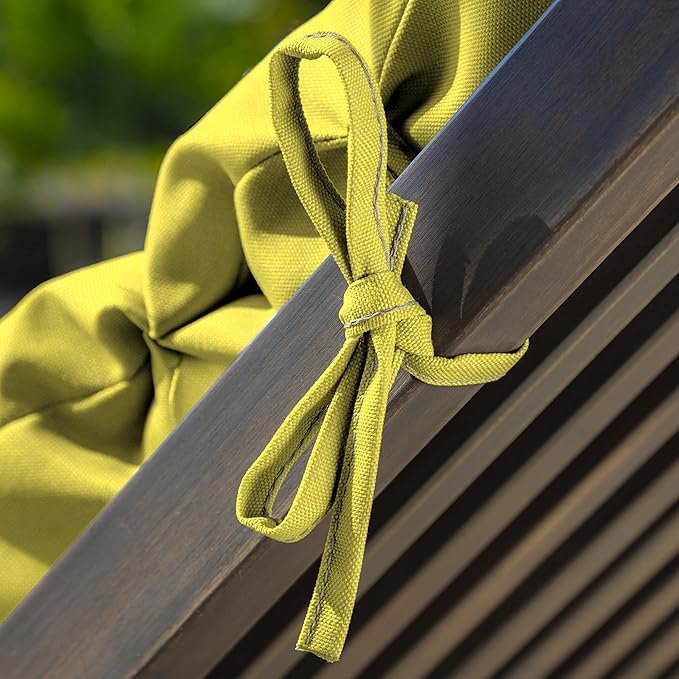 Arden Outdoor Chaise Cushion, 21 in x 72 in, Weather-Proof, Rain-Proof, Fade Resistant Patio Cushion for Chaise Lounger Lemon Yellow Leala
