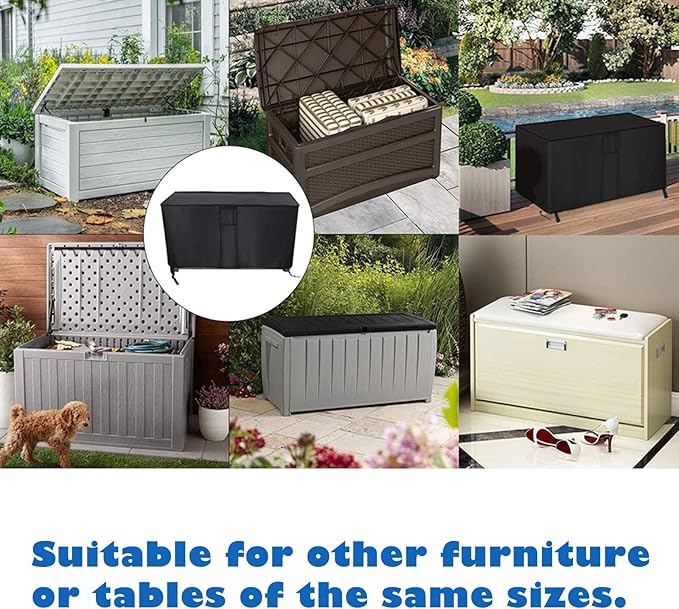 Deck Box Cover Fit for Keter Westwood 150 Gallon Resin Large Deck Box, Patio Furniture Cushion Storage Box Cover Waterproof Dustproof for Outdoor Storage Box- 63” Lx 30”W x 25”H
