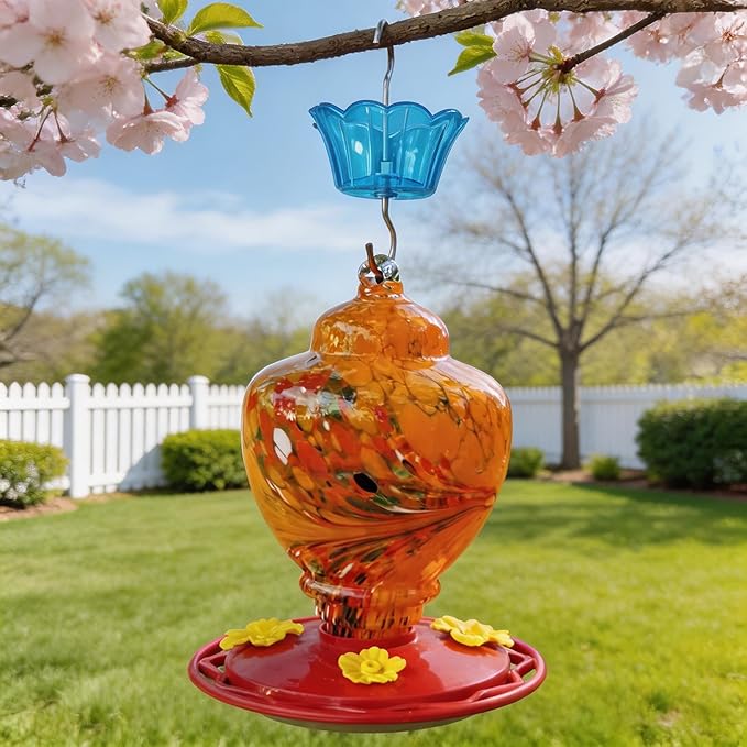 Ant Moat for Hummingbird Feeder - 3 OZ x 4 Pack Insect Guard with Large Capacity (Blue)