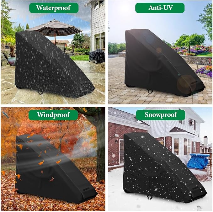 AKEfit Zero Gravity Chair Cover Outdoor Folding Lawn Lounge Chair Covers Waterproof All Weather Dustproof Oxford Anti with Storage Bag Black