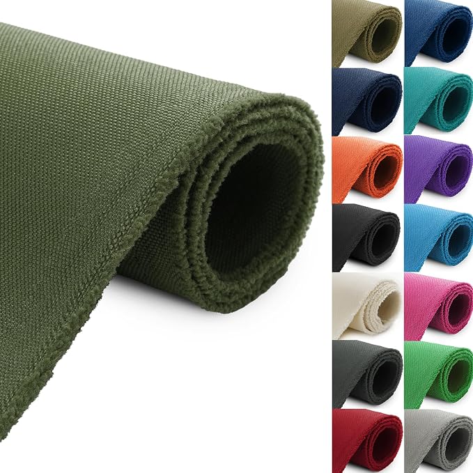 Thickened Waterproof Canvas Fabric by The Yard, 1200D 58" W Outdoor Upholstery Material Heavy Duty Fabric Water Resistant Sewing Material for Chair Patio Cushion Purse Bag, 3 Yard Army Green