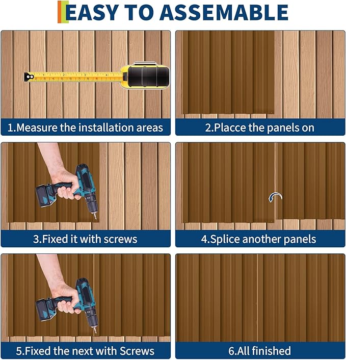 GarveeLife 20Pcs Metal Roofing Panels for Carport, Heavy Duty Metal Carport Kits, Galvanized Steel Corrugated Panels, for Patio Outdoor Garden, 73.2 in x 16.8 in