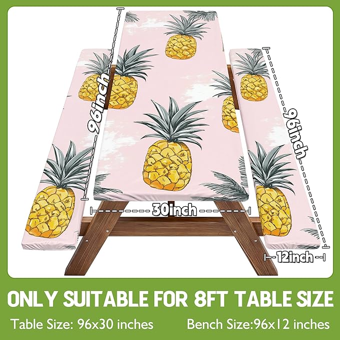 Picnic Table Cover with Bench Covers Elastic Tablecloth Camping Essentials Gear Table Cloth Outdoor Glamping Cool Fun Unique Ideas Birthday Camping Gifts for Mother Mama Mommy Mom from Daughter Son