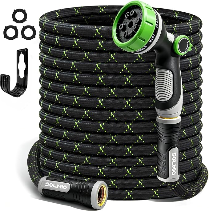 Garden Hose 75FT, Flexible Lightweight Non-Expandable Water Hose with 10 Function Nozzle, Leak-Proof, Burst-Resistant, High-Pressure for Yard, Outdoor