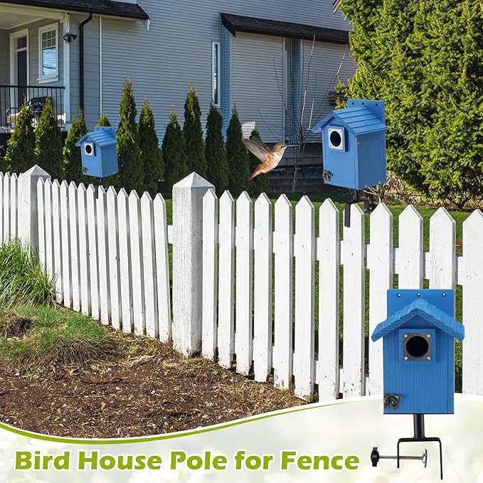 4 Pack Bird House Mount for Fence Birds Feeder Mounted Adjustable Heavy Duty Clamp-on Shelf Bracket for Garden Backyard Patio Deck Tree Outdoor Decor (Bird House Not Included)