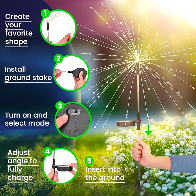 GIGALUMI Garden Outdoor Decor Lights 120LED 2Pack, Solar Garden Lights for Yard Outside Fairy Decorative,Solar Powered for Yard Pathway Flowerbed Planter Balcony Patio Decor（Green）