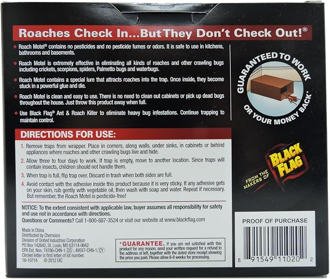 Black Flag TAT Roach Motel Traps, 2-count Packages (Pack of 6)