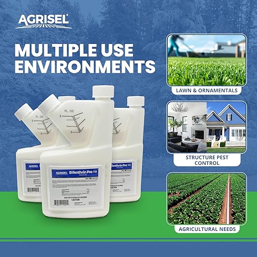 Agrisel Bifenthrin Pro 7.9, Insect Control, Safe for Plants & Crops, Insecticide, Effective Against 125+ Insects, Includes 3-Pack of Agrisel Protective Gloves, 16 Ounces