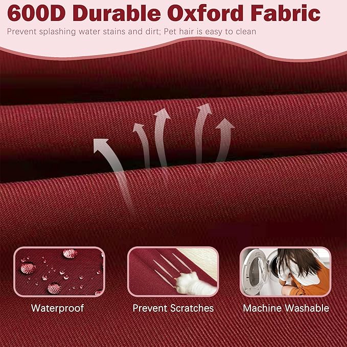 Sqodok Patio Cushion Covers, Waterproof Outdoor Cushion Covers Replacement, Patio Cushion Seat Slicovers for Sectional Sofa, Chair, Outdoor Wicker Patio Sofa (Dark Red, 22"x22"x3"-4 Pack-Cover ONLY)