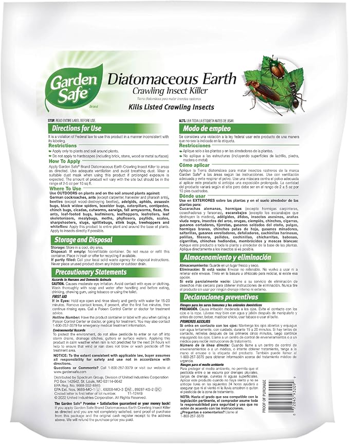 Garden Safe Brand Crawling Insect Killer Containing Diatomaceous Earth, 4 Pounds, Kills Cockroaches, Ants and Other Listed Crawling Insects by Contact, For Use Indoors & Outdoors