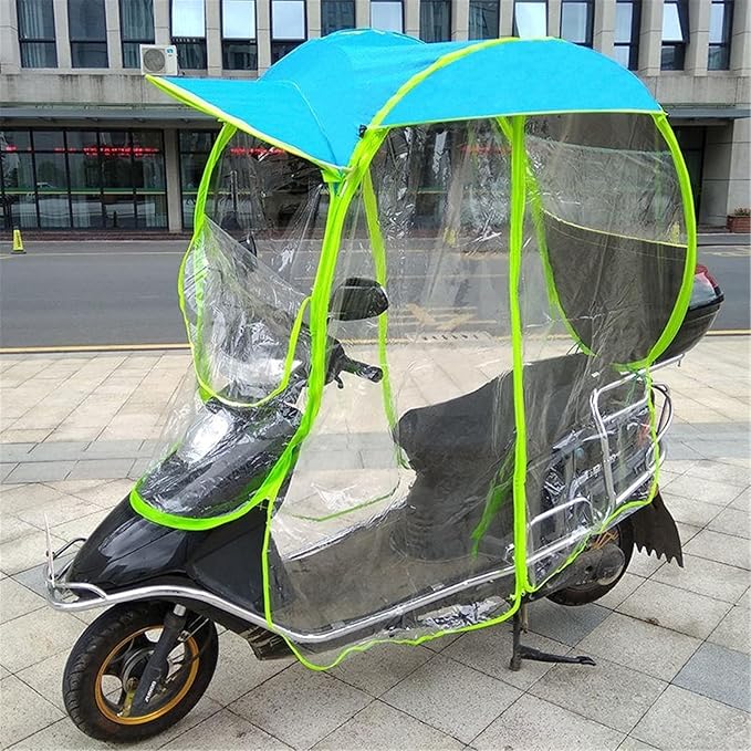 YUANXIN Motorcycle Awning Canopy E-Bike Carport Awning Canopy Storage Motorcycle Rain Shelter Transparent Umbrella Carport (Pink)