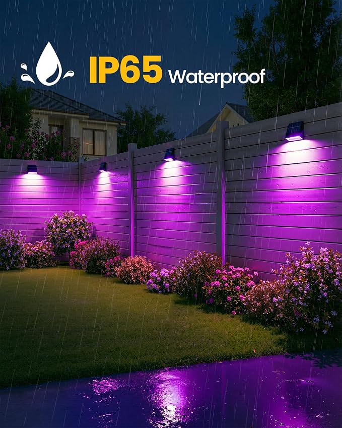 Bridika Solar Fence Lights with Remote, 12 Pack Bright 100 Lumen Fence Lights Solar Powered, 9 Colors&3 Modes, 1500 mAh Solar Wall Lights Outdoor IP65 Waterproof for Backyard, Deck, Patio, Garden
