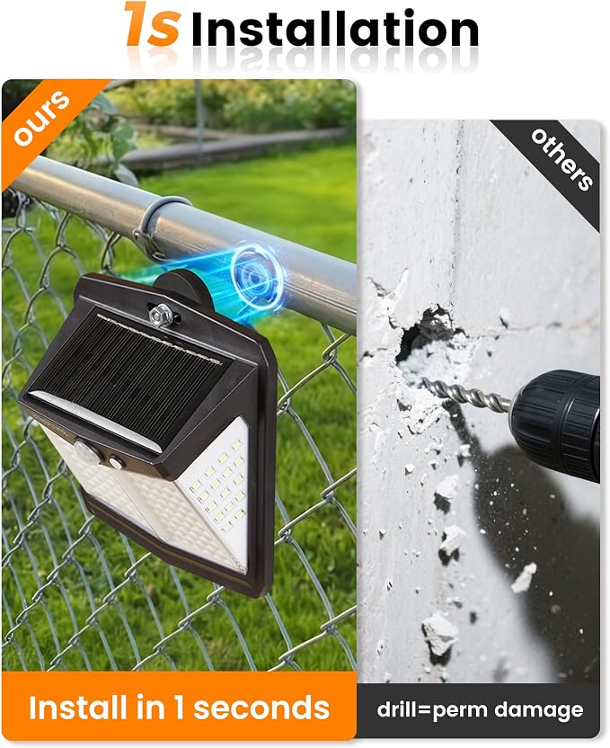 Magnetic Solar Lights Outdoor, No Drill Motion Sensor Solar Fence Lights, 600LM 128 LED Magnetic Step Lights for Metal Fence, RV, Deck Railing, Garage, IP65 Waterproof Outdoor Security Lighting(2Pack）