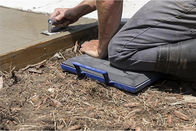 Marshalltown Foam Concrete Kneeler Board with Extra Large Handles, Hard Bottom Foam Kneeling Pad for Concrete Work, 19 x 13 Inch Padded Knee Board for Concrete Finishers, KB451