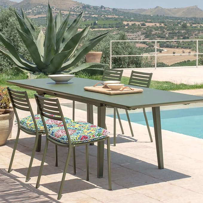 DYTXIII Set of 4 Outdoor Chair Cushions with Ties,Water Repellent Patio Chair Pads 17"x 16" for Outdoor Furniture,Round Corner Seat Cushions for Garden Yard Kitchen Damask Red