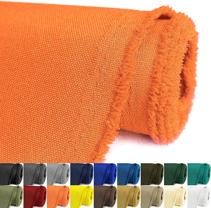 Canvas Fabric by The Yard, 58inch 600D Waterpoof Upholstery Material Polyester Fabric Outdoor Water Resistant Fabric for Sewing Chair Patio Cushion Purse Bag Interior, Pre Cut 3 Yard Orange
