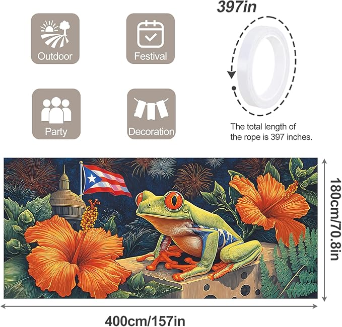 6 * 13FT Summer Puerto Rico Garage Door Cover Decorations Sunset Palm Trees Garage Door Banner for Outdoor Indoor Summer Party Photography Backdrop