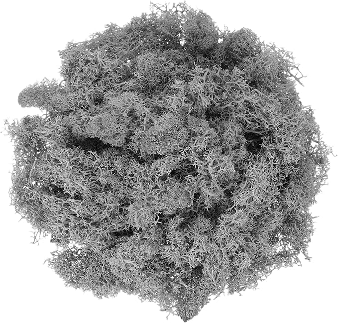 uxcell Preserved Reindeer Moss, 17.6oz Fake Moss for Crafts Artificial Dried Moss for Decoration Terrariums Potted Plants, Gray