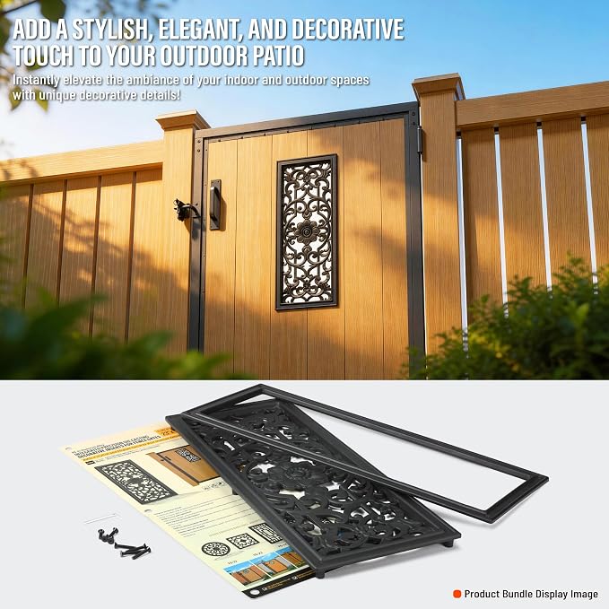 Aluminum Alloy Decorative Insert for Fencing，Metal Fence Panel Inserts, Rustproof Garden Yard Patio Decor