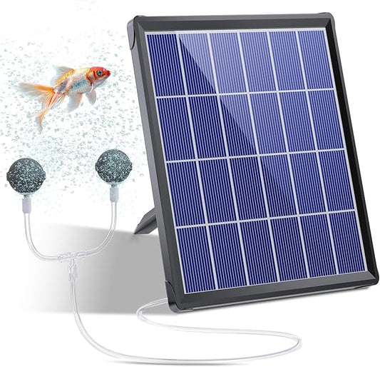 Biling Solar Pond Aerator with Battery Backup, Portable Design Solar Air Pump Pond Bubbler for Outdoor Fish Pond Stock Tank Aquarium