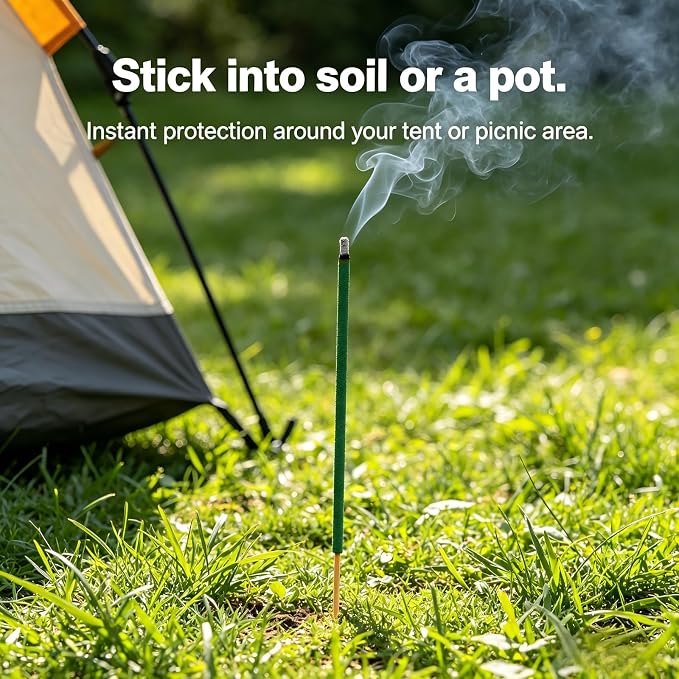 NomoBuzz Mosquito Repellent Incense Sticks - 240 Count, Plant-Based Bug Control with Citronella, Rosemary & Lemongrass, Ideal for Patio, Garden, Beach, Camping, Backyard
