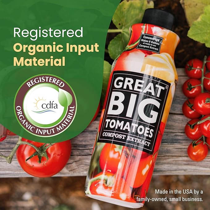 Great Big Tomatoes Soil & Fertilizer Booster for Big Vegetable Yields, Better Fertilizer & Plant Food Efficiency, & Garden Performance. Perfect for Beginners. 2.5 Gallon Concentrate (Makes 80 Gallons)