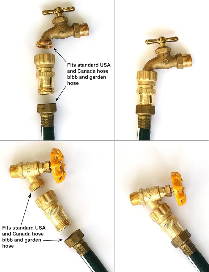 Heavy Duty 25 psi Water Pressure Regulator 3/4 inch Hose Thread Drip Irrigation System Pressure Reducer, Lead-Free Brass