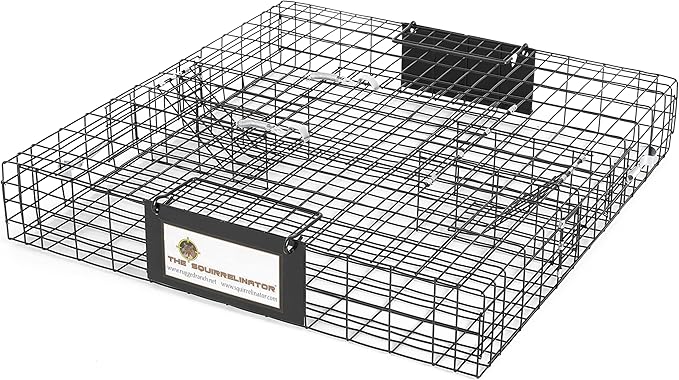 Rugged Ranch 2‑Pack Squirrelinator Multi‑Catch Squirrel Trap with Basin, Wire Cage, 25"x15"x6.5" Each - Live Catch‑and‑Release, 2‑Door Humane Rodent Control, No‑Poison Outdoor Use