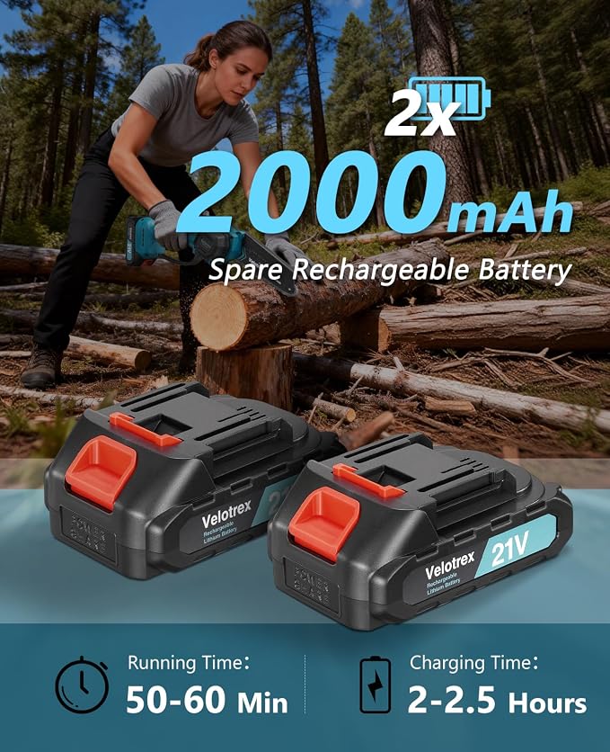2-in-1 Cordless Pole Saw, 6 Inch 1000W Brushless Electric Pole Saws for Tree Trimming with 2 Batteries, 16ft Max Reach, Pole Chainsaw for Tree Limb Branch Cutter Pruner