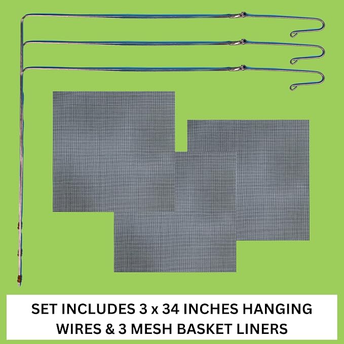 Orchid Basket Making Kit for 3 Strong 10 Inches Wide Wooden Hanging Orchid Baskets for Outdoors with Hangers, for Orchids, Staghorn Ferns, Handmade Rustic Wood Vanda Baskets, Staghorn Fern Mount