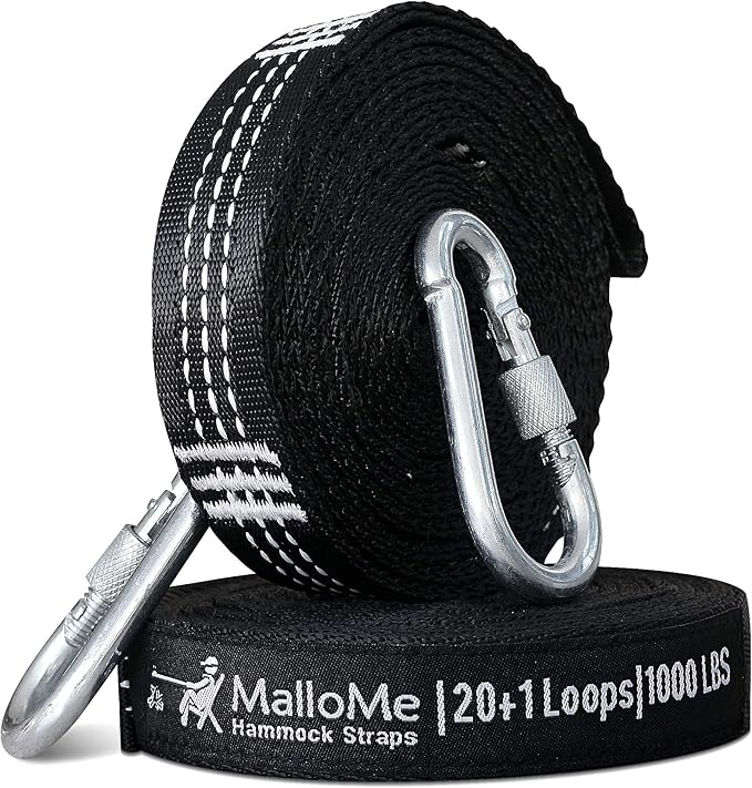 MalloMe Tree Swing Straps & Hammock Straps for Trees – Multi-Purpose Hanging Kit, Heavy Duty Adjustable Tree Strap for Hammocks, Swings & Outdoor Use, Safe for Branch or Between 2 Trees