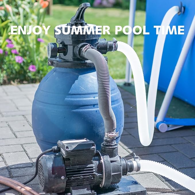 Pool Hose for Above Ground Pools, 3 Packs 1.25" Diameter Pool Pump Replacement 59 Inches Length Swimming Pool Hose with 6 Pcs Hose Clamps