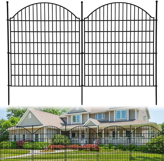 15 Panels No Dig Decorative Garden Fence,32 in(H) X 35.4 ft(L) Animal Barrier Fencing,Rustproof Metal Temporary Fencing for Garden, Patio, Flower